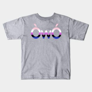 ÒwÓ Genderfluid angry owo pride emoticon Kids T-Shirt